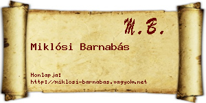 Miklósi Barnabás névjegykártya