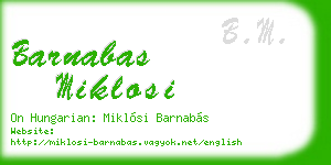 barnabas miklosi business card